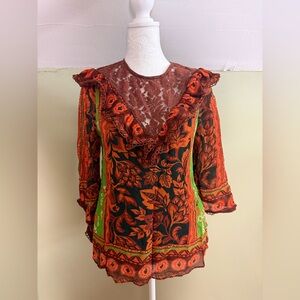 FARM Rio for Anthropologie Lace Mix Blouse